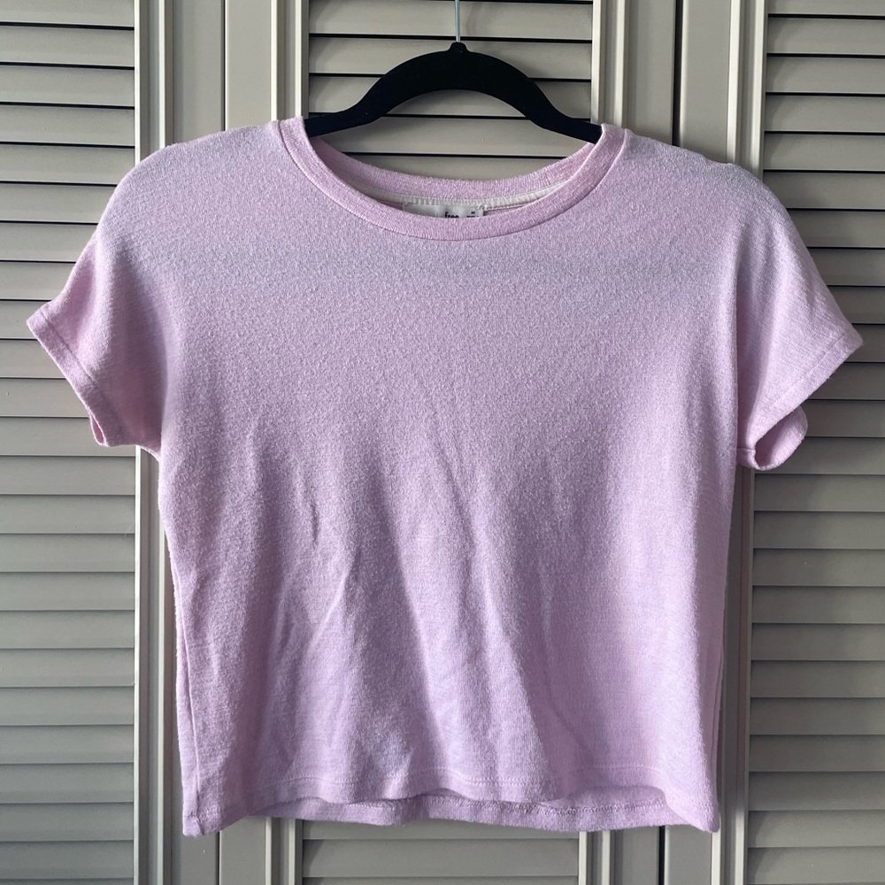 Aritzia Wilfred Free Baby Pink Crop Top